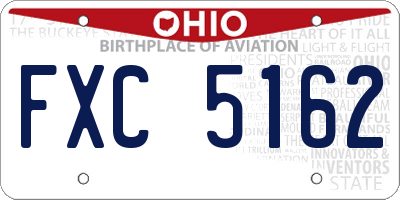 OH license plate FXC5162