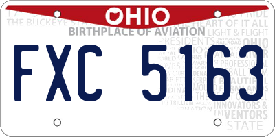 OH license plate FXC5163