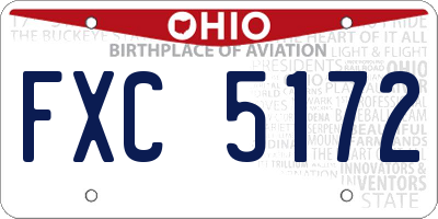 OH license plate FXC5172