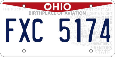 OH license plate FXC5174