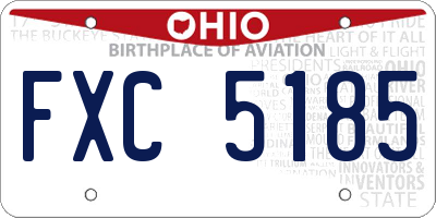 OH license plate FXC5185