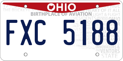 OH license plate FXC5188