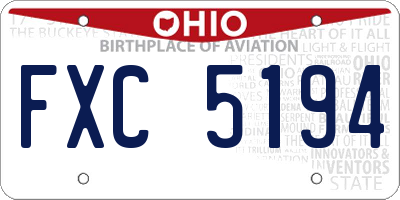 OH license plate FXC5194