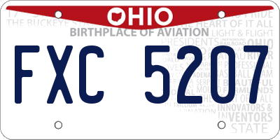 OH license plate FXC5207