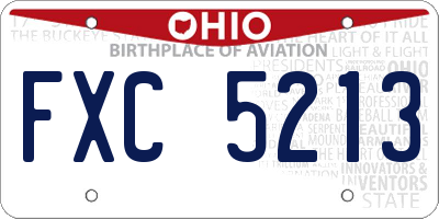OH license plate FXC5213