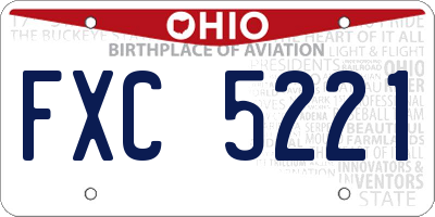 OH license plate FXC5221