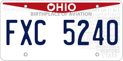 OH license plate FXC5240