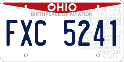 OH license plate FXC5241