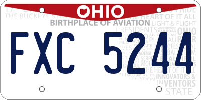 OH license plate FXC5244
