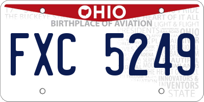 OH license plate FXC5249