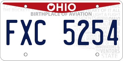 OH license plate FXC5254