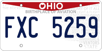 OH license plate FXC5259