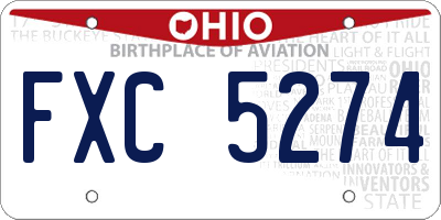 OH license plate FXC5274