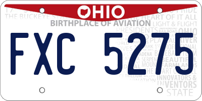 OH license plate FXC5275