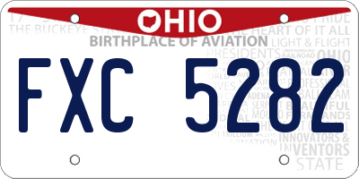 OH license plate FXC5282