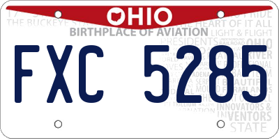 OH license plate FXC5285