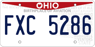 OH license plate FXC5286