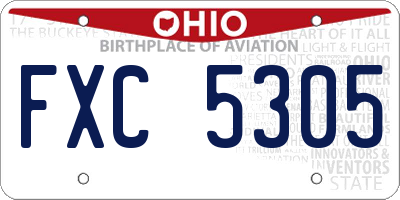 OH license plate FXC5305