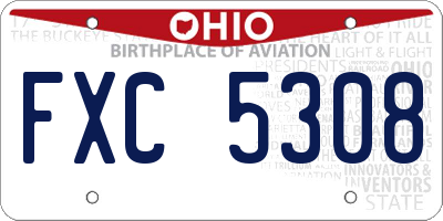 OH license plate FXC5308