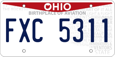 OH license plate FXC5311