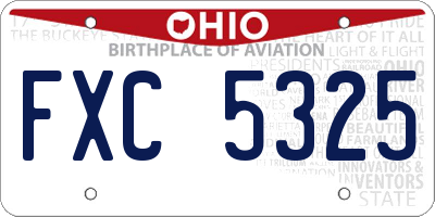 OH license plate FXC5325