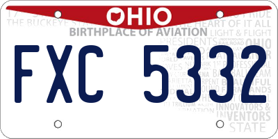 OH license plate FXC5332