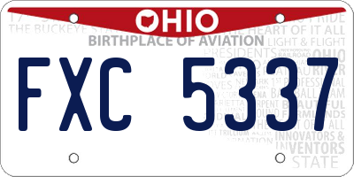 OH license plate FXC5337