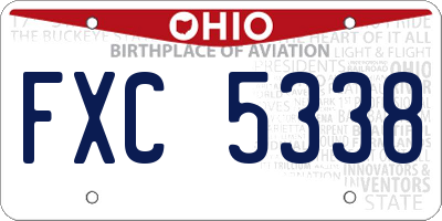 OH license plate FXC5338