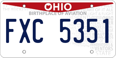 OH license plate FXC5351