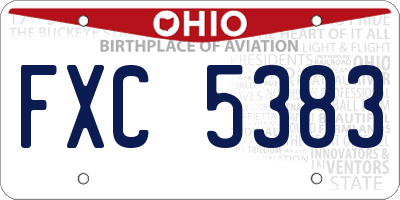 OH license plate FXC5383