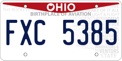 OH license plate FXC5385