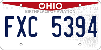 OH license plate FXC5394