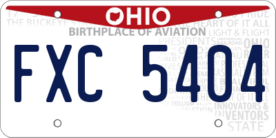 OH license plate FXC5404