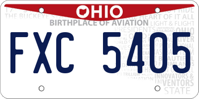 OH license plate FXC5405