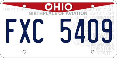 OH license plate FXC5409