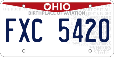 OH license plate FXC5420