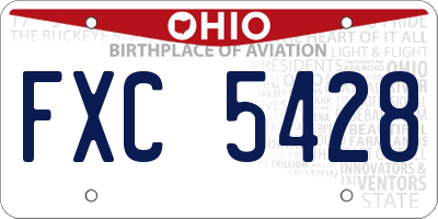 OH license plate FXC5428