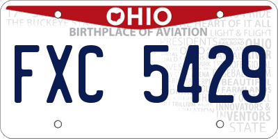 OH license plate FXC5429