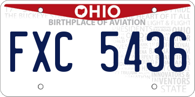 OH license plate FXC5436