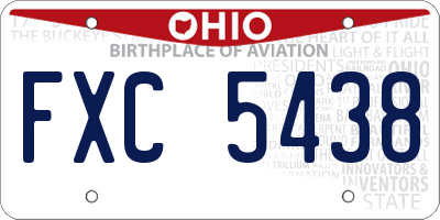OH license plate FXC5438