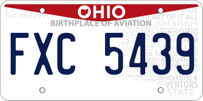 OH license plate FXC5439