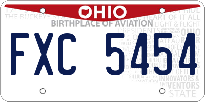 OH license plate FXC5454