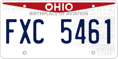 OH license plate FXC5461