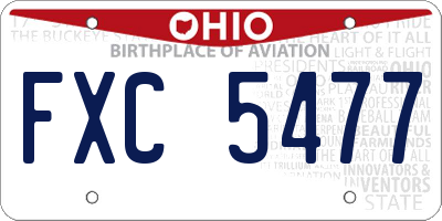 OH license plate FXC5477
