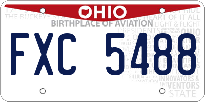 OH license plate FXC5488