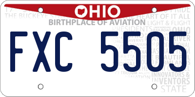 OH license plate FXC5505