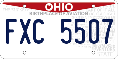 OH license plate FXC5507