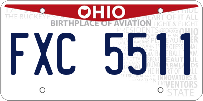 OH license plate FXC5511