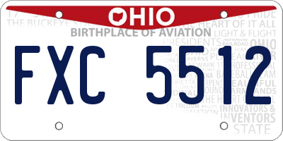 OH license plate FXC5512