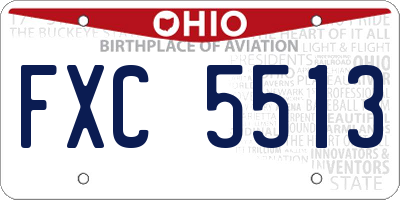 OH license plate FXC5513